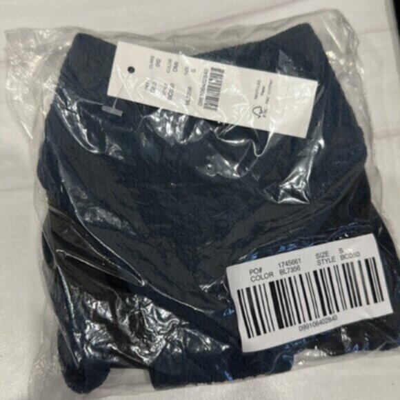 NWT J.Crew Blue Textured Curved-Waist Cheeky Bikini Bottom Size Small - Picture 3 of 4